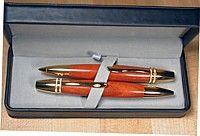 Polaris Pen and Pencil Boxed Set in 24k-Gold and Redheart