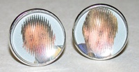 16mm Cuff-Links in clear acrylic with portrait