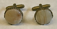 16mm Cuff-Links in Antique Bronze with Rocky Road Lucite