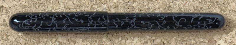 Loa Jr Clipless in Black Acrylic with Flower Scroll Engraving (bchr-main)