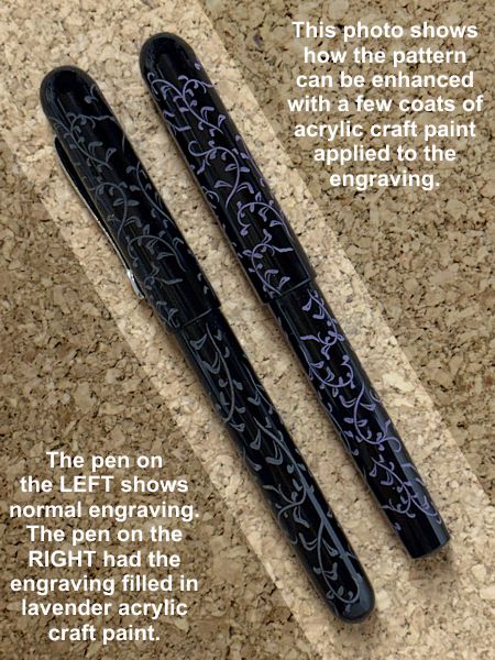 Flower Scroll Engraving with Color Enbelishment